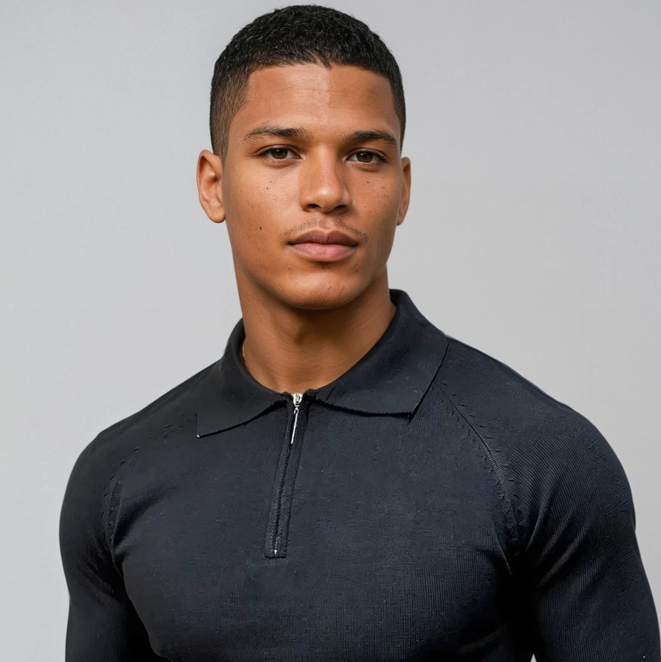 Motion LS Zip Polo - Black